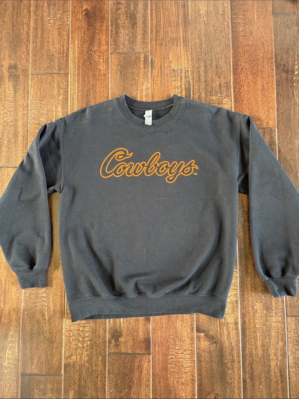 Gildan OSU Black Crewneck Sweatshirt with Orange "Cowboys" Script